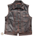 Vêtement western pour homme en cuir élégant