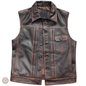 Vêtement western pour homme en cuir élégant