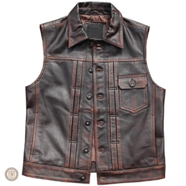 Vêtement western pour homme en cuir élégant
