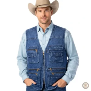 Gilet en jean style cowboy pour homme