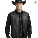 Gilet noir western pour homme
