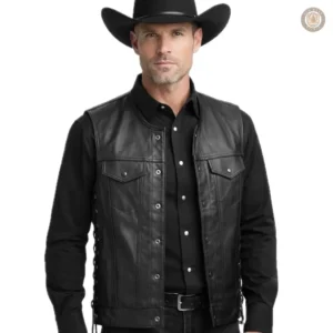 Gilet noir western pour homme
