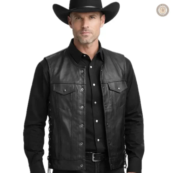 Gilet noir western pour homme
