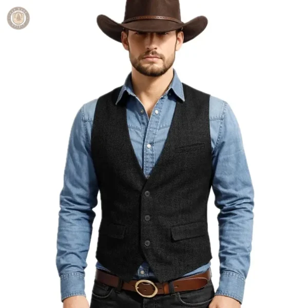 Gilet cowboy pour homme en style western