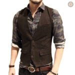 Vêtement western pour homme, gilet tendance