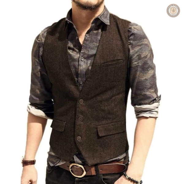 Vêtement western pour homme, gilet tendance