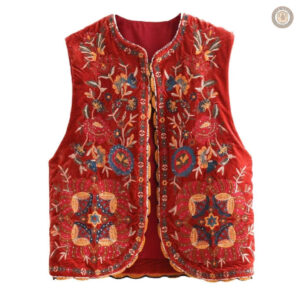 Gilet sans manche style cowboy pour femme