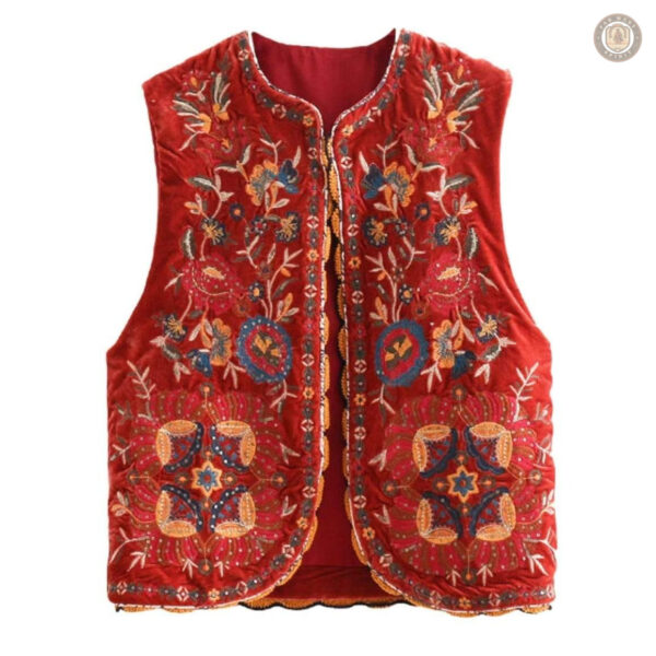 Gilet sans manche style cowboy pour femme