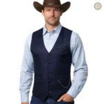 Gilet sans manches style western pour hommes