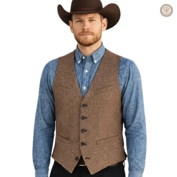 Gilet Country Western pour homme en style traditionnel
