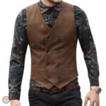 Gilet homme en denim avec design western