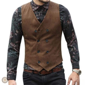 Gilet homme en denim avec design western