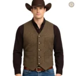 Gilet homme western en tissu robuste et stylé