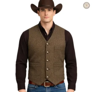 Gilet homme western en tissu robuste et stylé