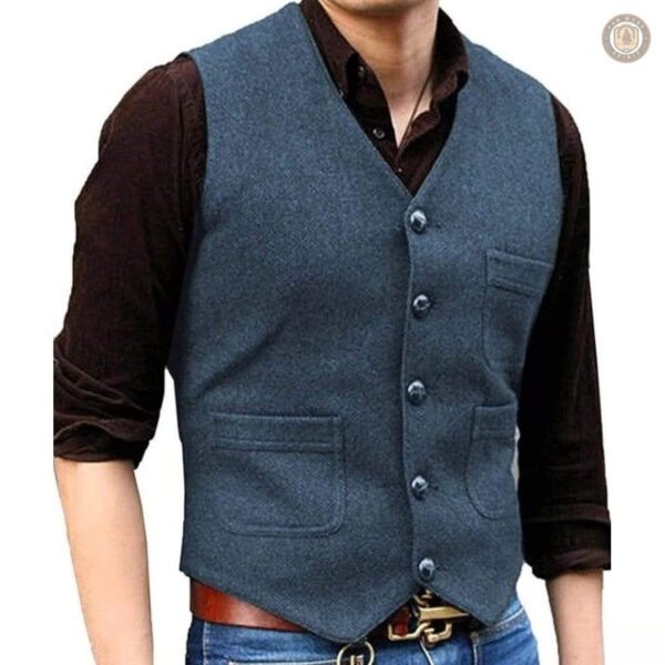 Gilet en cuir pour homme, style western intemporel