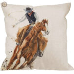 Housse de coussin en coton au style western