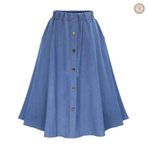 Jupe en jean avec coupe longue et détails western