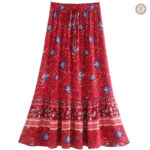 Jupe longue style western en tissu fluide et léger