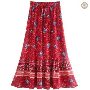 Jupe longue style western en tissu fluide et léger