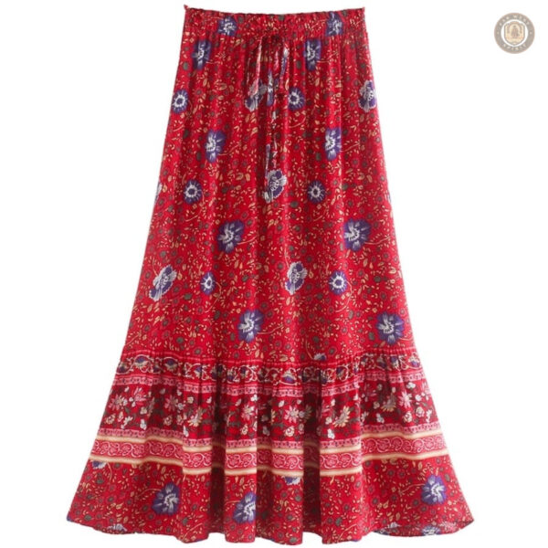 Jupe longue style western en tissu fluide et léger