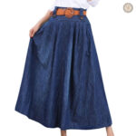 Jupe longue en jeans style western
