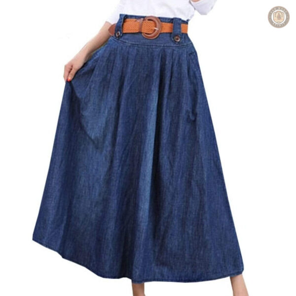 Jupe longue en jeans style western