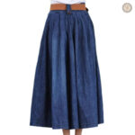 Jupe en denim avec coupe longue et style western
