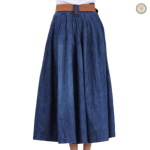 Jupe en denim avec coupe longue et style western