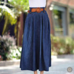 Jupe en jean avec taille ajustée et poches