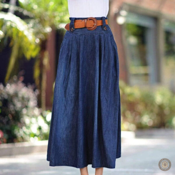 Jupe en jean avec taille ajustée et poches
