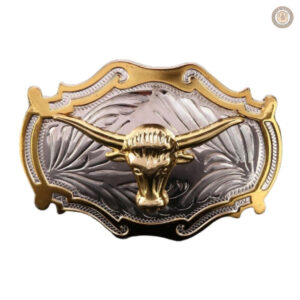 Boucle de ceinture cowboy taureau en métal décoratif