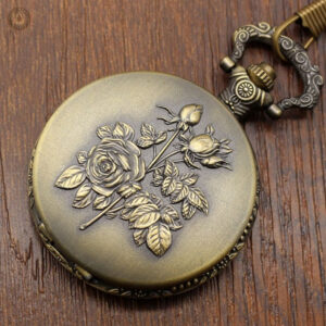 Montre à gousset avec motif floral raffiné