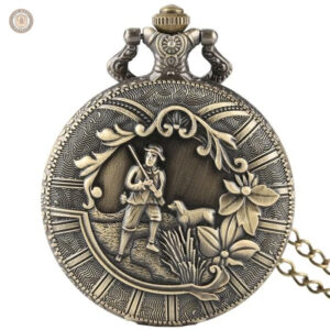 Montre à gousset homme motif chasseur élégante
