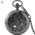 Montre à gousset noire pour homme, élégante et intemporelle
