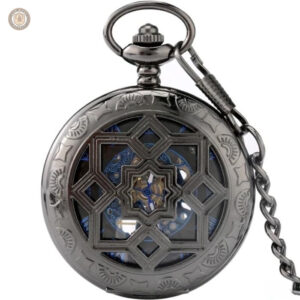 Montre à gousset noire pour homme, élégante et intemporelle
