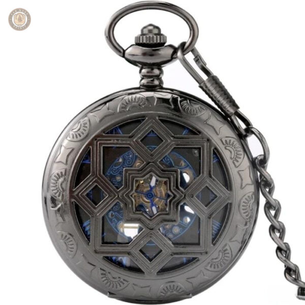 Montre à gousset noire pour homme, élégante et intemporelle