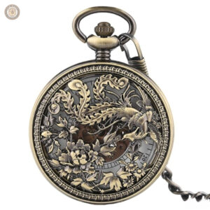 Montre à gousset mécanique avec mécanisme apparent