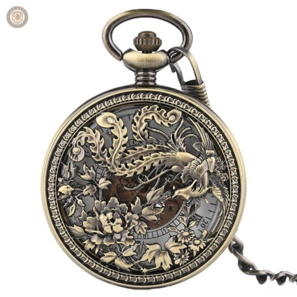 Montre à gousset mécanique avec mécanisme apparent
