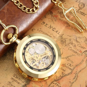 Accessoire vintage, montre à gousset mécanique, finition soignée