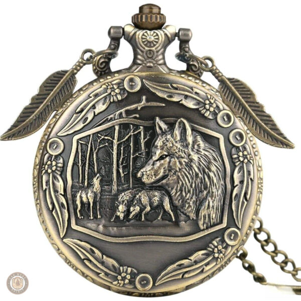 Montre à gousset Loup élégante et raffinée