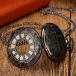 Accessoire vintage, montre à gousset noire