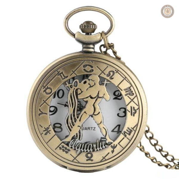 Montre à gousset ornée de motifs astrologiques