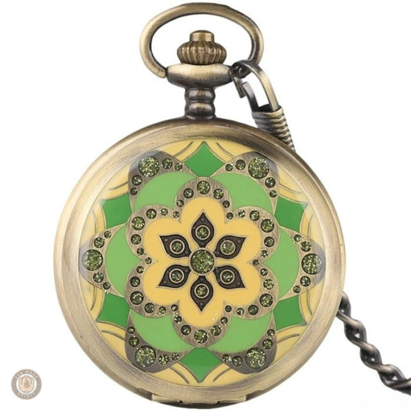 Montre à gousset avec motif floral élégant