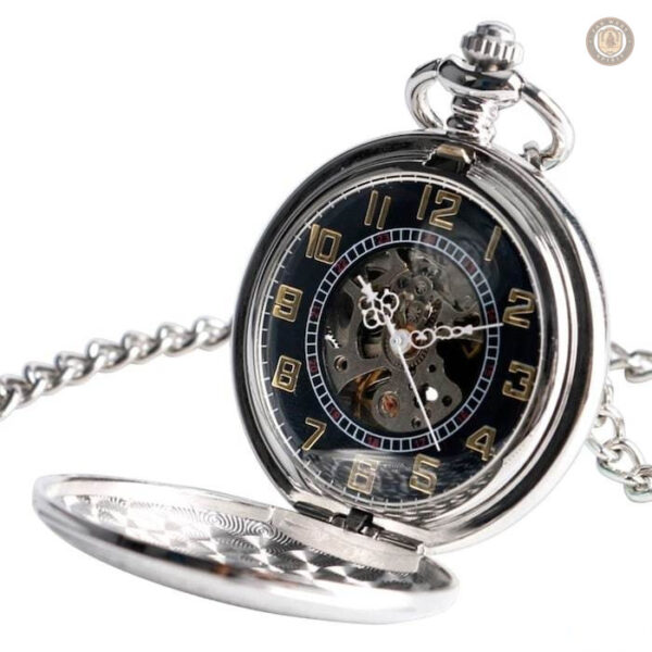 Montre à gousset avec remontage automatique, design classique