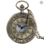 Montre à gousset élégante avec chaîne en métal