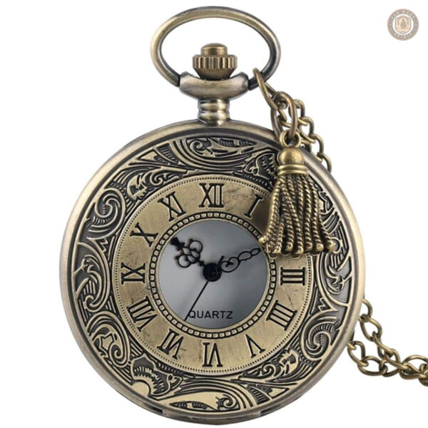 Montre à gousset élégante avec chaîne en métal