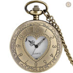 Montre à gousset cœur ouvert au design élégant