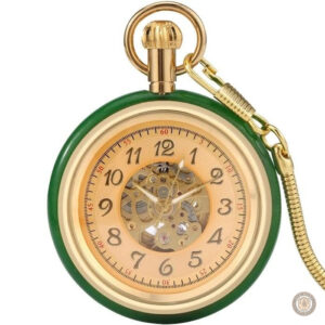 Montre de poche verte élégante en style vintage