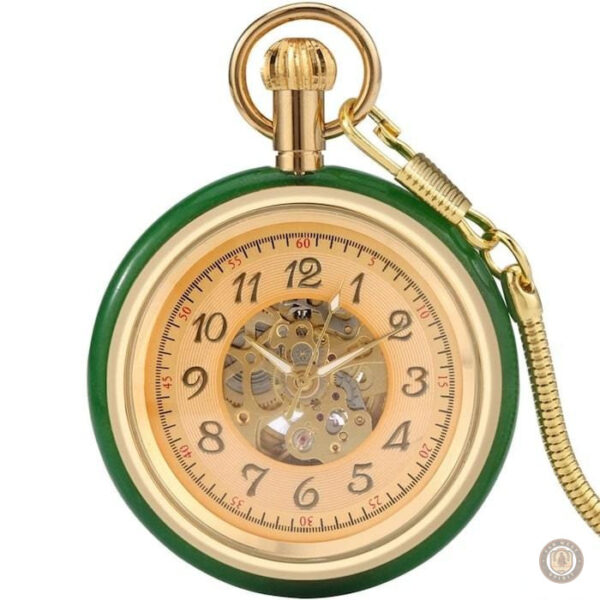 Montre de poche verte élégante en style vintage