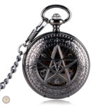 Montre à gousset mécanique noire élégante